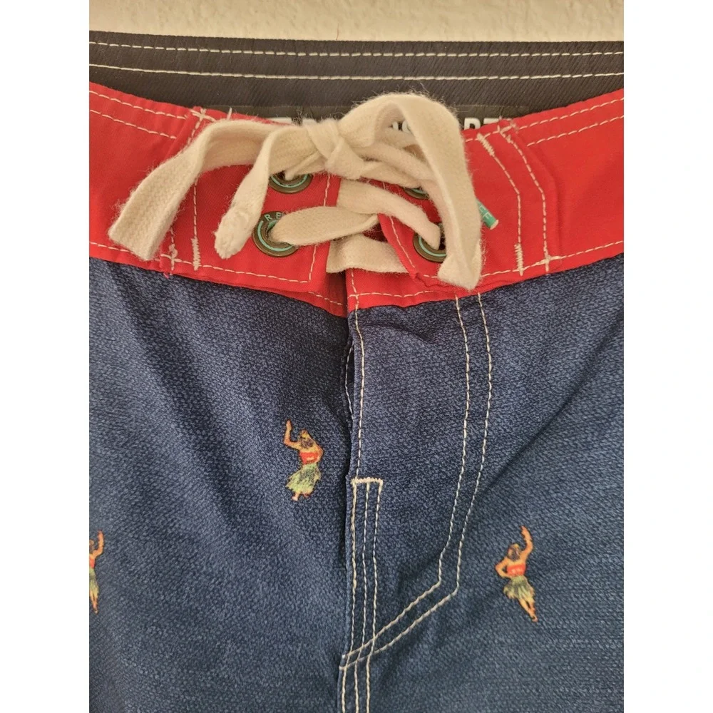 REEF‎ Men's Boardshorts Size 30 To Trip On Blue Hula Dancer Swim Trunks #5